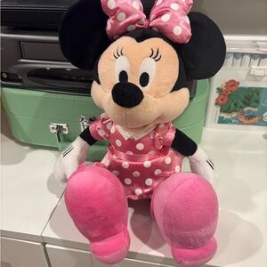 Disney Minnie Mouse Pink and White Polka Dot Plush